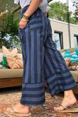 Bloc Stripe Wide Leg Pant Ink & Navy
